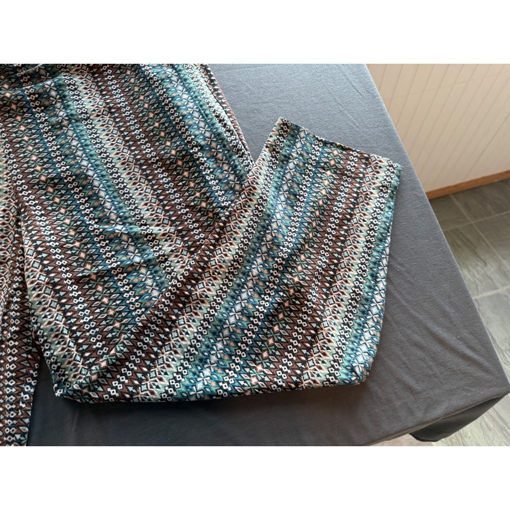 Jessica Simpson Cameren Pajama Pants XXL Geometric Diamond Print Teal Brown NWT - Picture 5 of 6